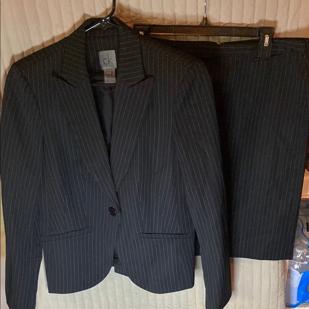 Calvin Klein Black Pinstripe Suit
